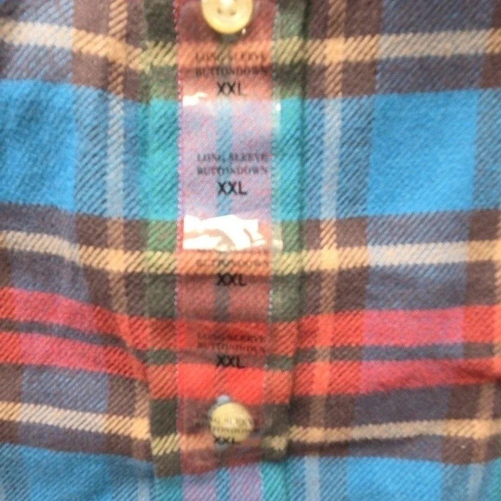 Polo Ralph Lauren Flannel Shirt Mens XXL Blue Red Plaid Performance Stretch